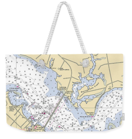 Cambridge -maryland Nautical Chart _v2 - Weekender Tote Bag