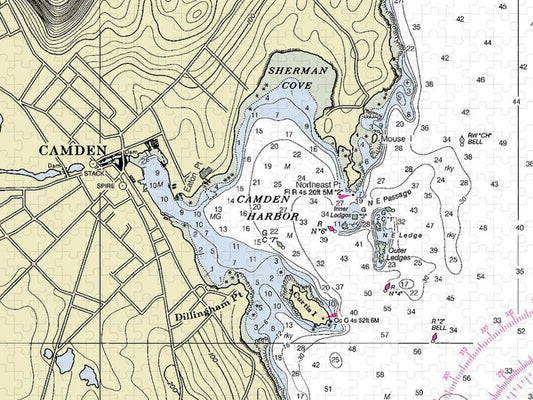 Camden Maine Nautical Chart Puzzle