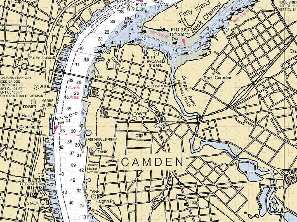 Camden New Jersey Nautical Chart Puzzle