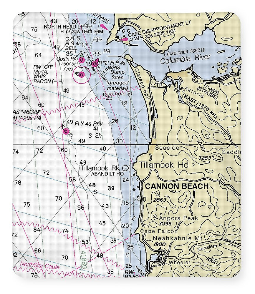 Cannon Beach Oregon Nautical Chart - Blanket