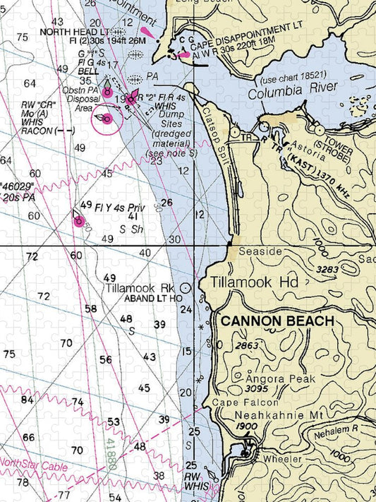 Cannon Beach Oregon Nautical Chart Puzzle