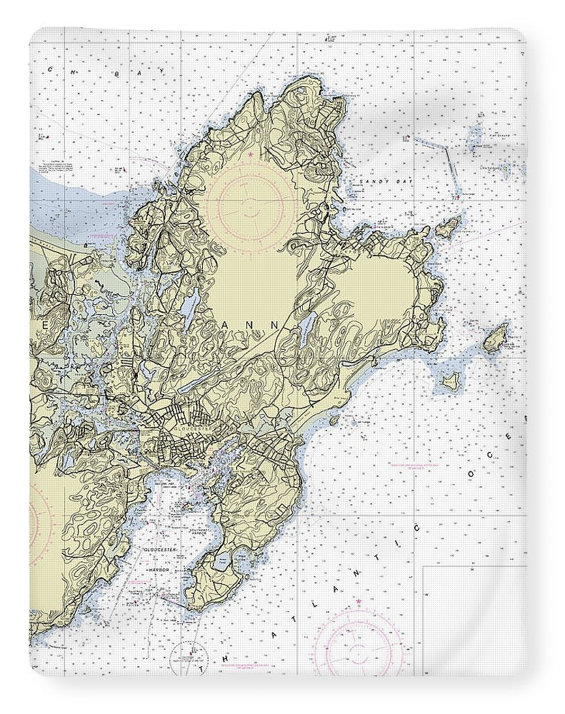 Cape Ann Massachusetts Nautical Chart - Blanket