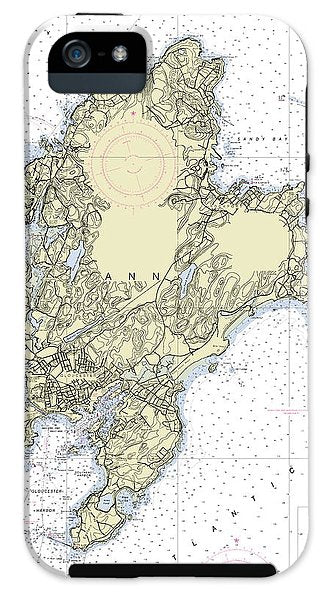 Cape Ann Massachusetts Nautical Chart - Phone Case