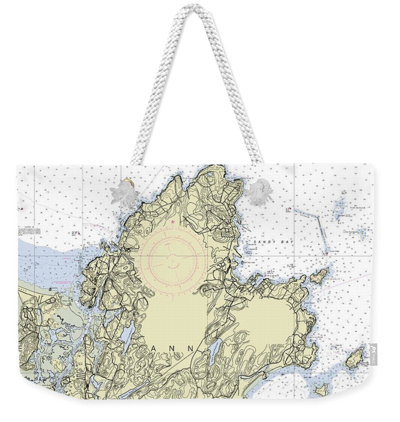 Cape Ann Massachusetts Nautical Chart - Weekender Tote Bag