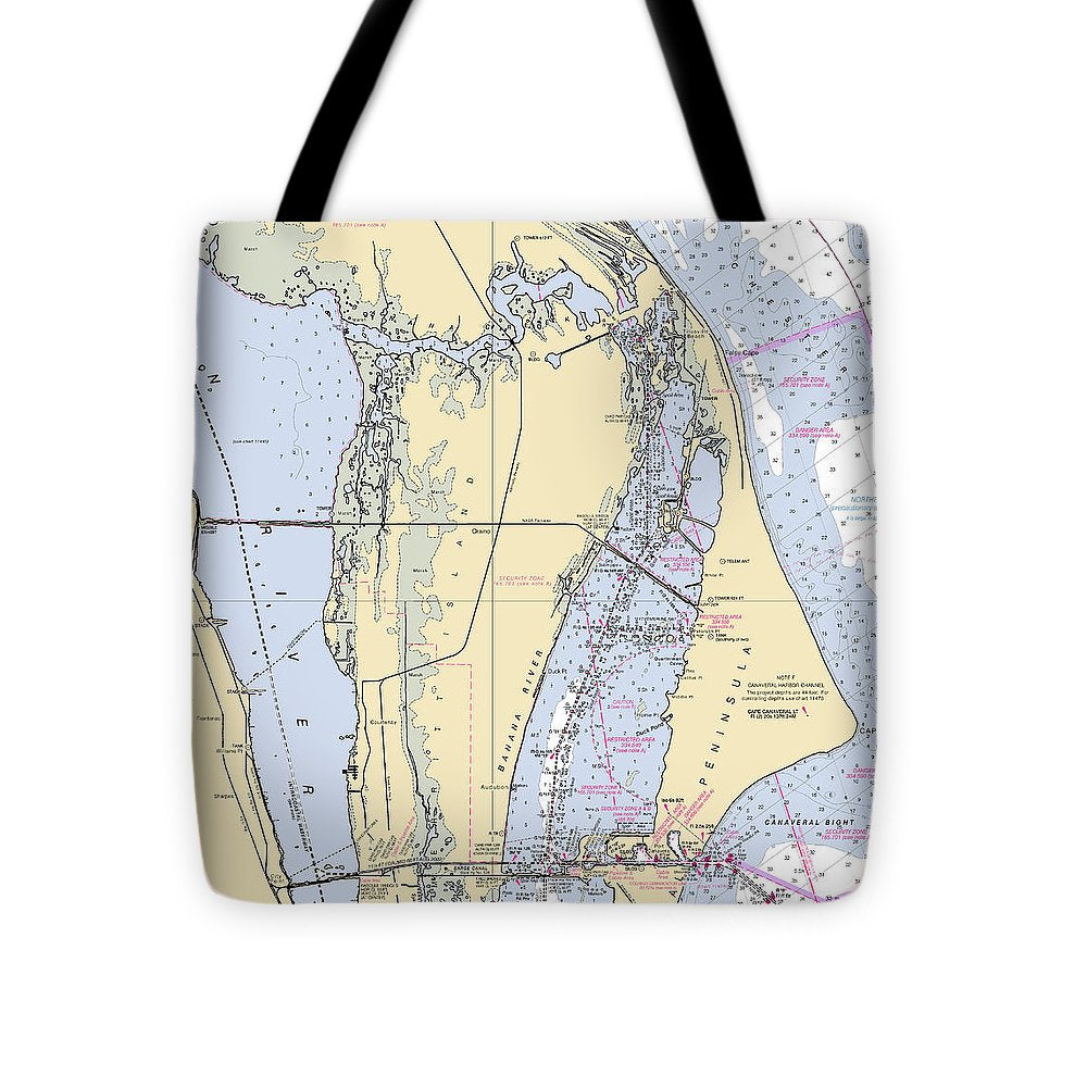 Cape Canaveral  -florida Nautical Chart _v1 - Tote Bag