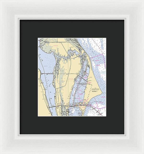 Cape Canaveral  -florida Nautical Chart _v1 - Framed Print