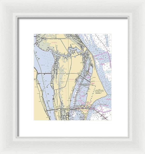 Cape Canaveral  -florida Nautical Chart _v1 - Framed Print