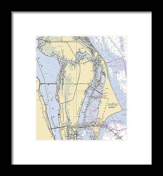 A beuatiful Framed Print of the Cape Canaveral  -Florida Nautical Chart _V1 by SeaKoast