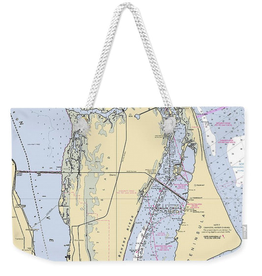 Cape Canaveral  -florida Nautical Chart _v1 - Weekender Tote Bag