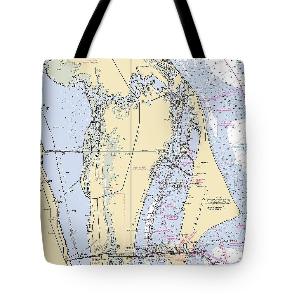 Cape Canaveral  -florida Nautical Chart _v1 - Tote Bag