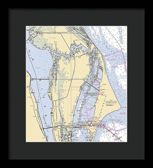 Cape Canaveral  -florida Nautical Chart _v1 - Framed Print