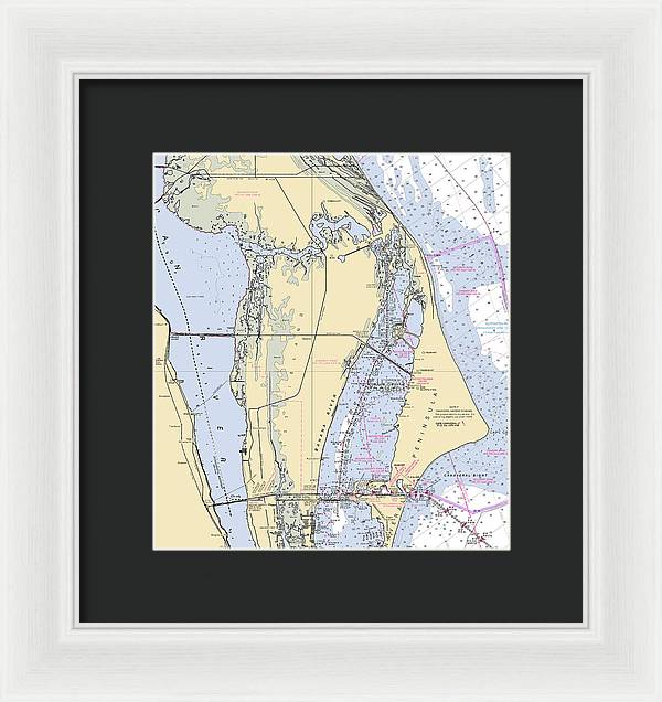 Cape Canaveral  -florida Nautical Chart _v1 - Framed Print