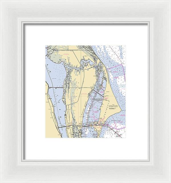 Cape Canaveral  -florida Nautical Chart _v1 - Framed Print