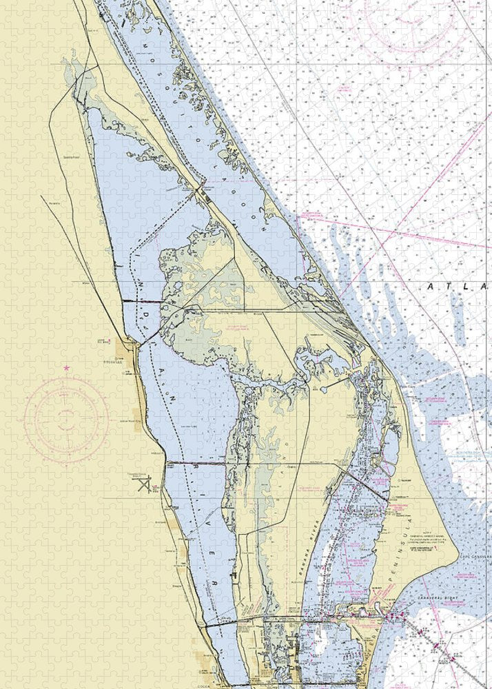 Cape Canaveral North Florida Nautical Chart - Puzzle