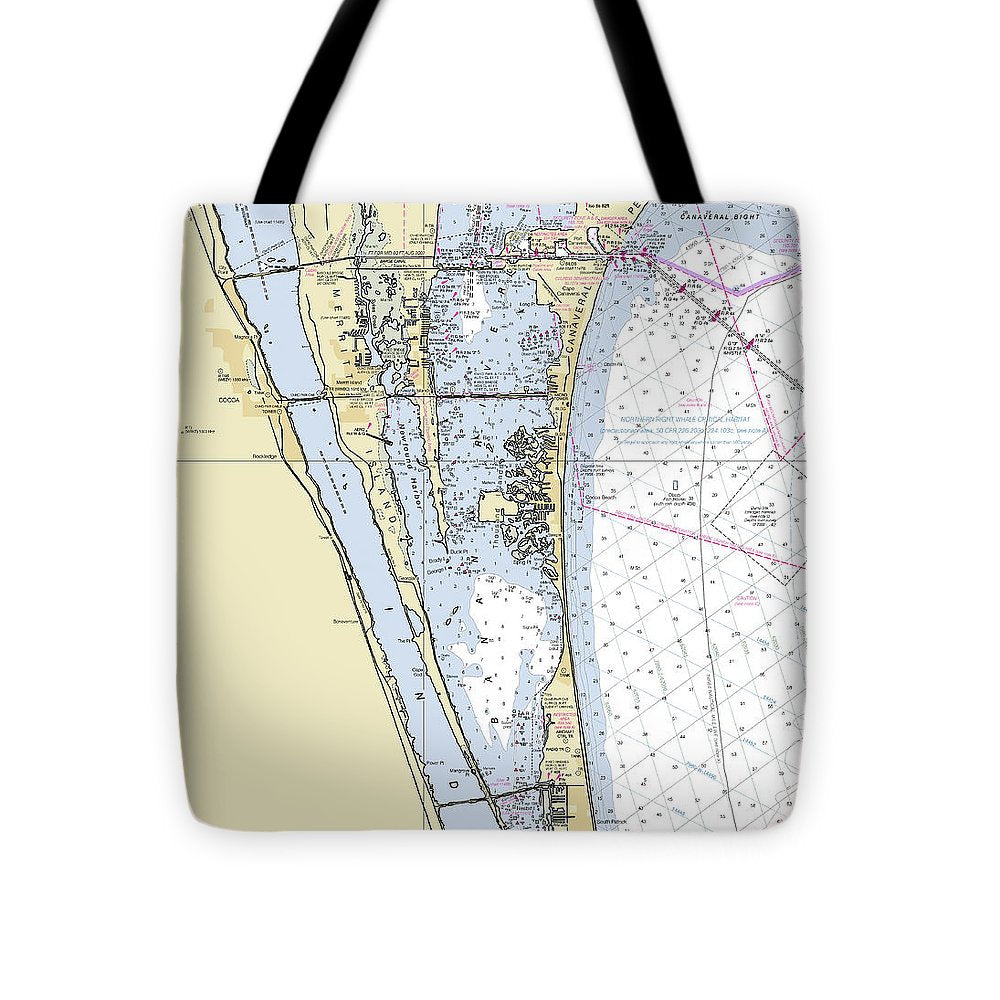 Cape Canaveral South Florida Nautical Chart - Tote Bag