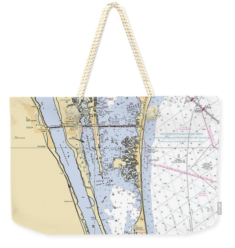 Cape-canaveral-south -florida Nautical Chart _v6 - Weekender Tote Bag