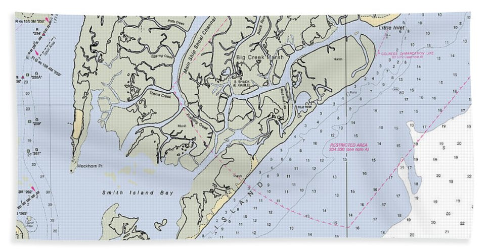 Cape Charles-virginia Nautical Chart - Beach Towel