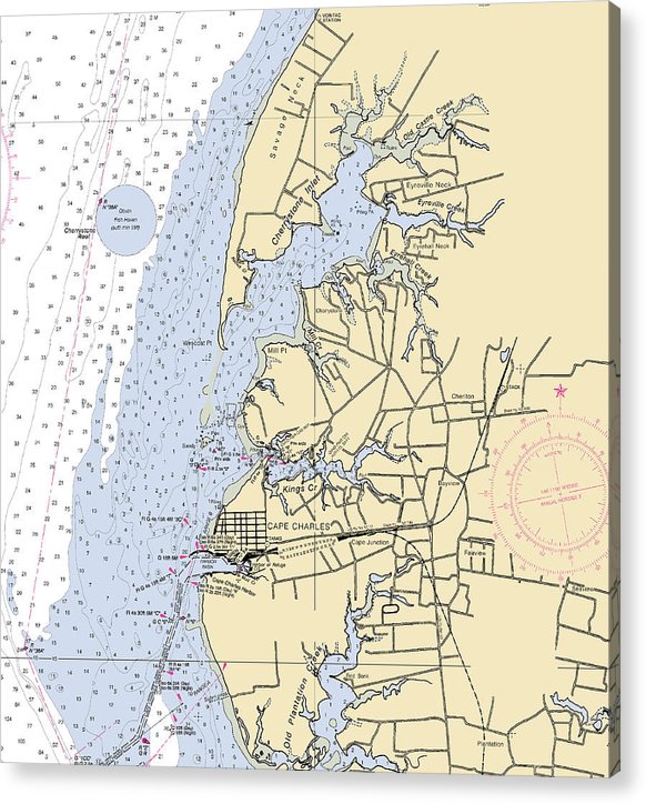 Cape Charles -Virginia Nautical Chart _V2  Acrylic Print