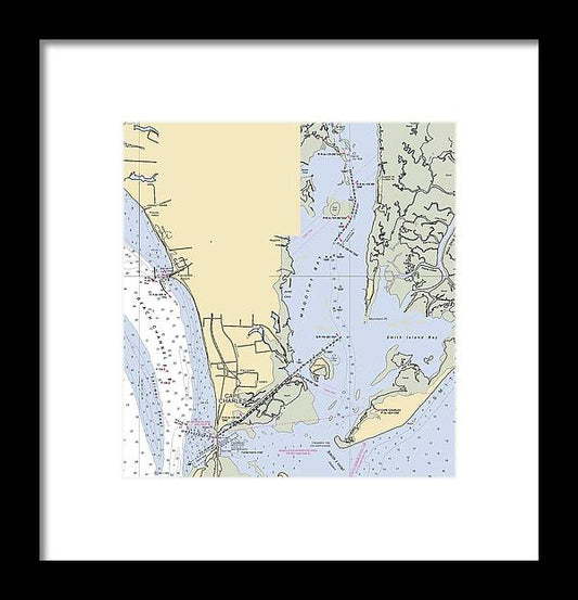 A beuatiful Framed Print of the Cape Charles -Virginia Nautical Chart _V3 by SeaKoast