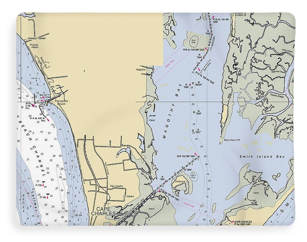 Cape Charles -virginia Nautical Chart _v3 - Blanket