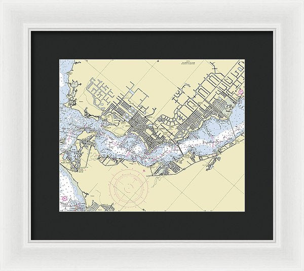 Cape Coral Florida Nautical Chart - Framed Print