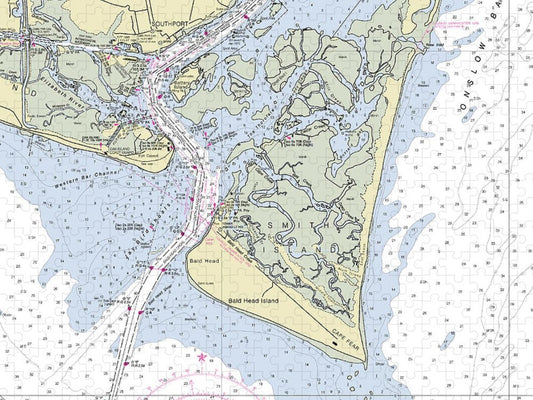 Cape Fear North Carolina Nautical Chart Puzzle