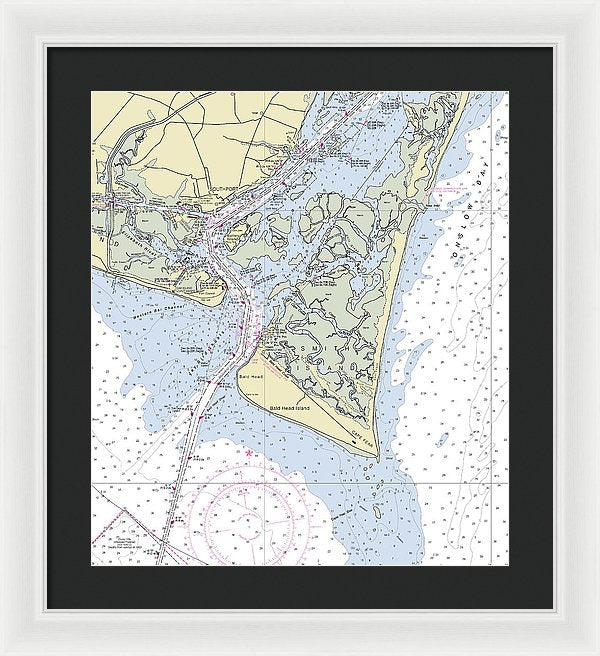 Cape Fear North Carolina Nautical Chart - Framed Print