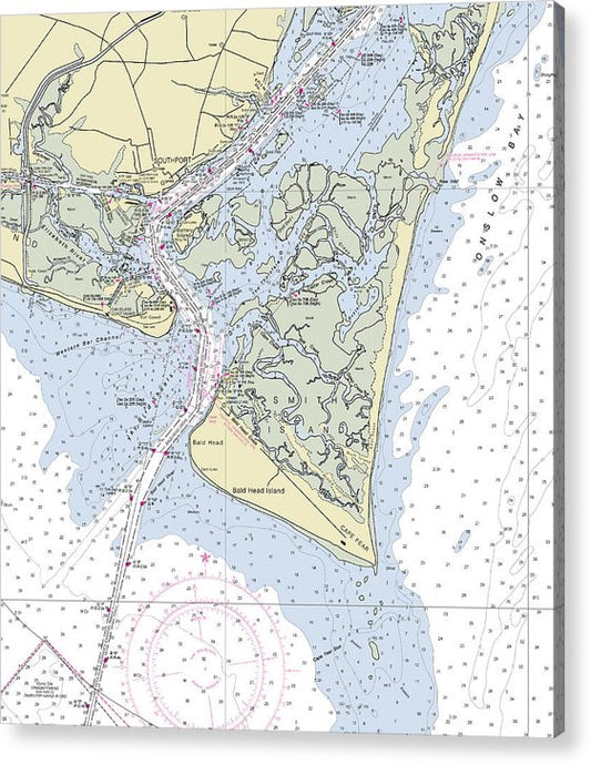 Cape Fear North Carolina Nautical Chart  Acrylic Print