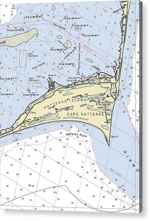 Cape Hatteras North Carolina Nautical Chart  Acrylic Print