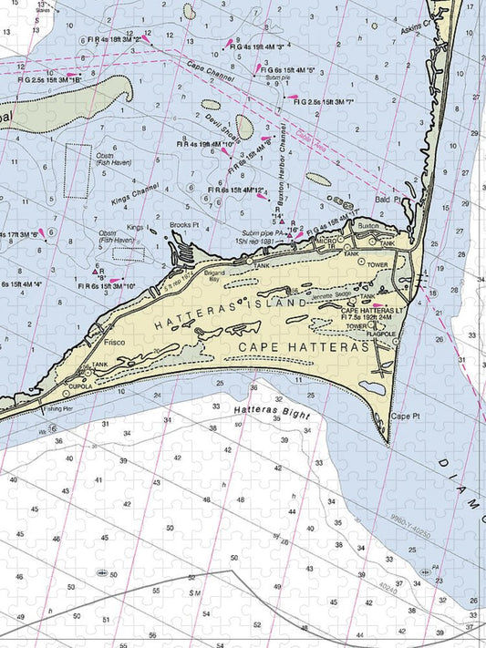 Cape Hatteras North Carolina Nautical Chart Puzzle