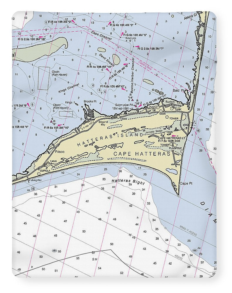 Cape Hatteras North Carolina Nautical Chart - Blanket