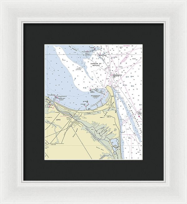 Cape Henlopen Delaware Nautical Chart - Framed Print