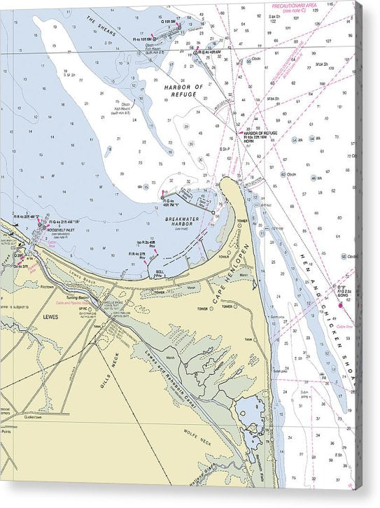 Cape Henlopen Delaware Nautical Chart  Acrylic Print