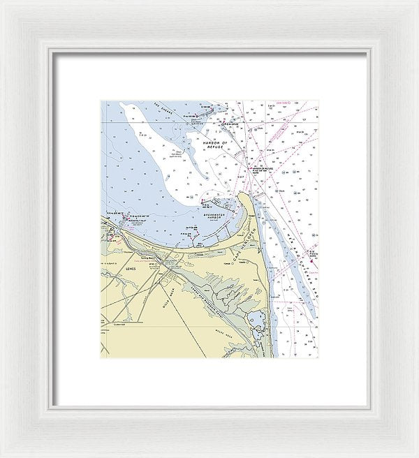 Cape Henlopen Delaware Nautical Chart - Framed Print