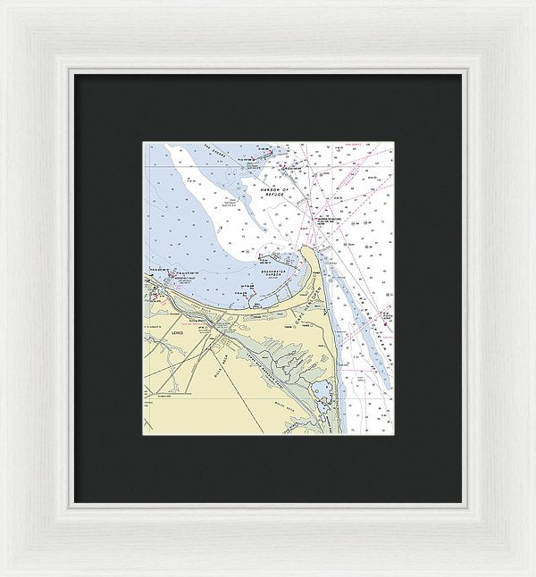 Cape Henlopen Delaware Nautical Chart - Framed Print