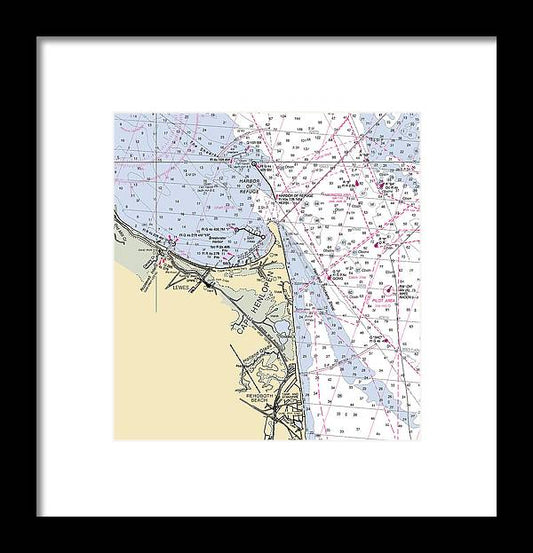 A beuatiful Framed Print of the Cape Henlopen -Delaware Nautical Chart _V2 by SeaKoast
