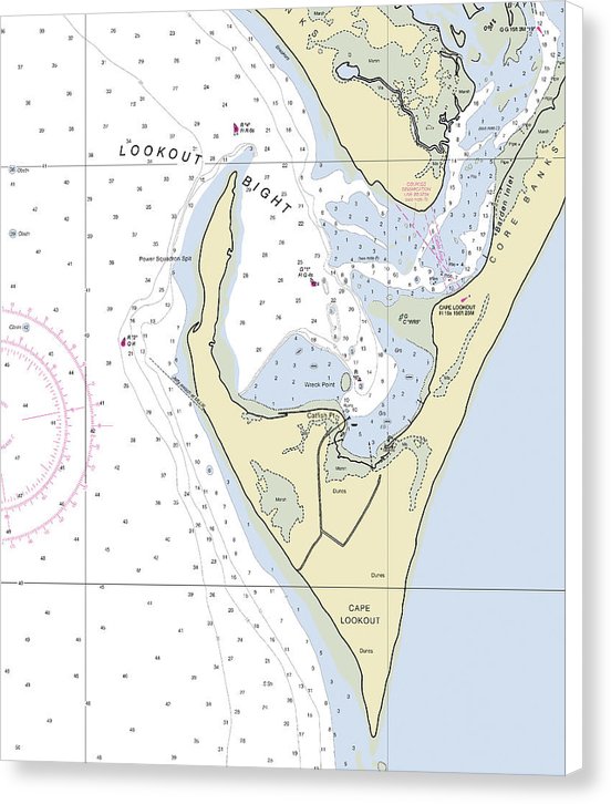 Cape Lookout North Carolina Nautical Chart - Canvas Print