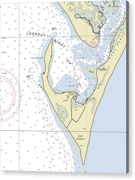 Cape Lookout North Carolina Nautical Chart  Acrylic Print