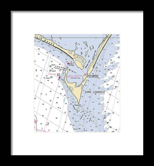 A beuatiful Framed Print of the Cape Lookout -North Carolina Nautical Chart _V2 by SeaKoast