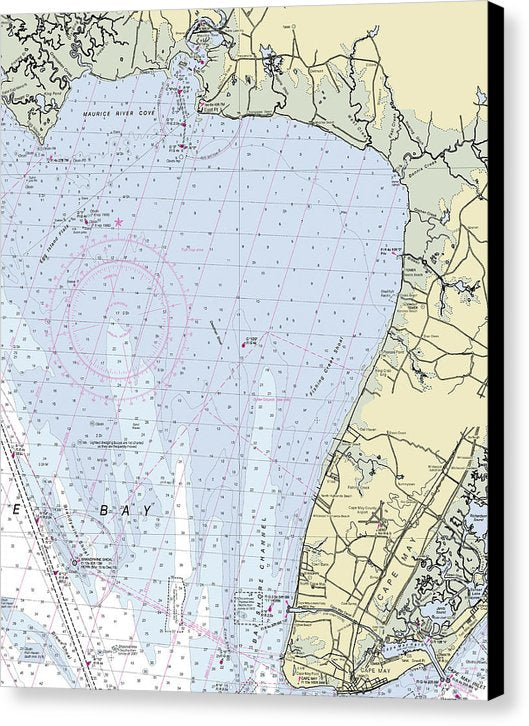 Cape May To Matts Landing New Jersey Nautical Chart - Canvas Print