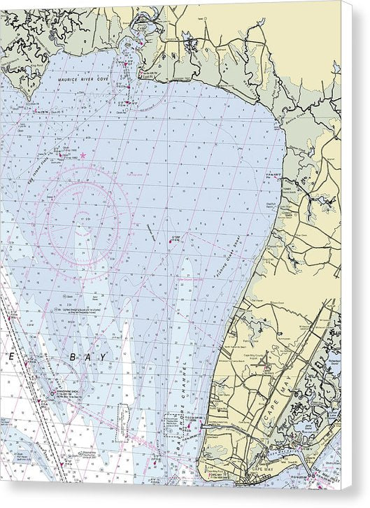Cape May To Matts Landing New Jersey Nautical Chart - Canvas Print