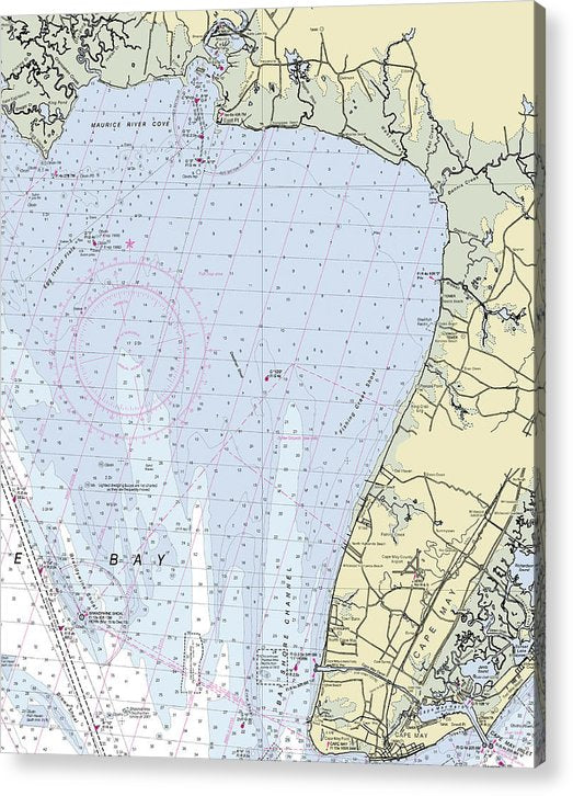 Cape May To Matts Landing New Jersey Nautical Chart  Acrylic Print