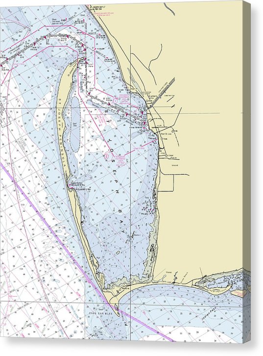 Cape San Blas Florida Nautical Chart Canvas Print
