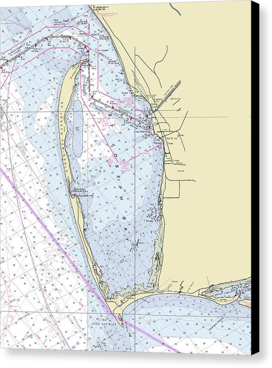 Cape San Blas Florida Nautical Chart - Canvas Print