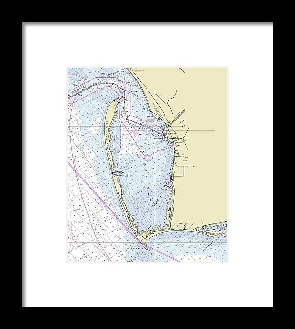 Cape San Blas Florida Nautical Chart - Framed Print