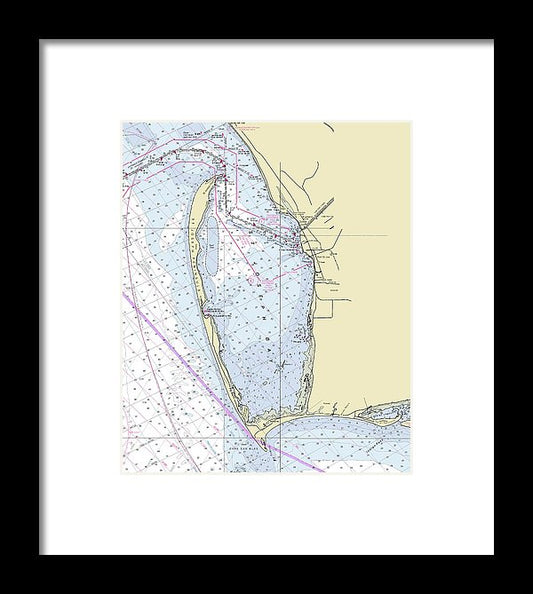 Cape San Blas Florida Nautical Chart - Framed Print