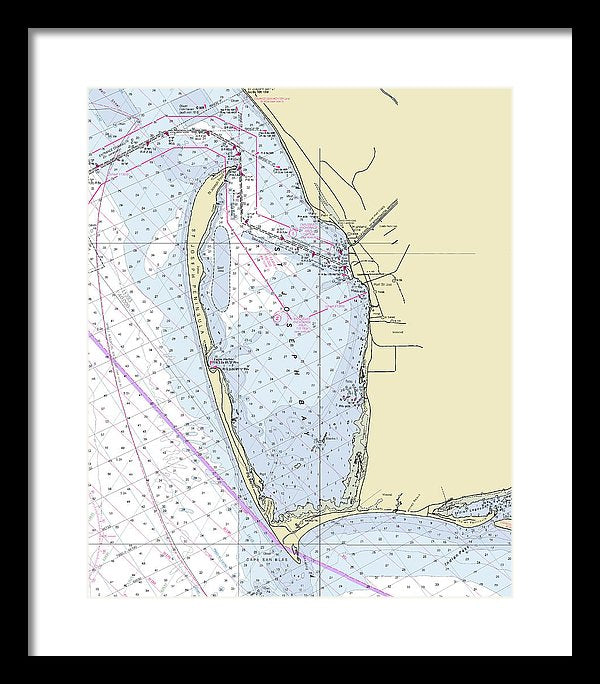 Cape San Blas Florida Nautical Chart - Framed Print