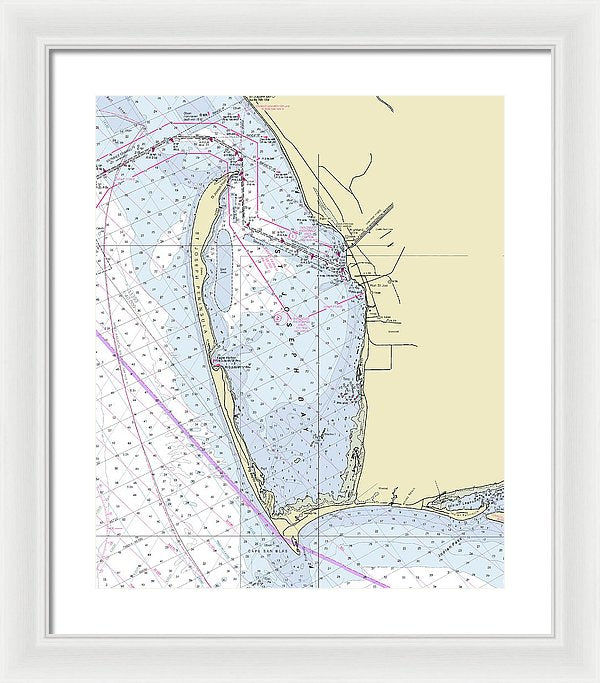 Cape San Blas Florida Nautical Chart - Framed Print