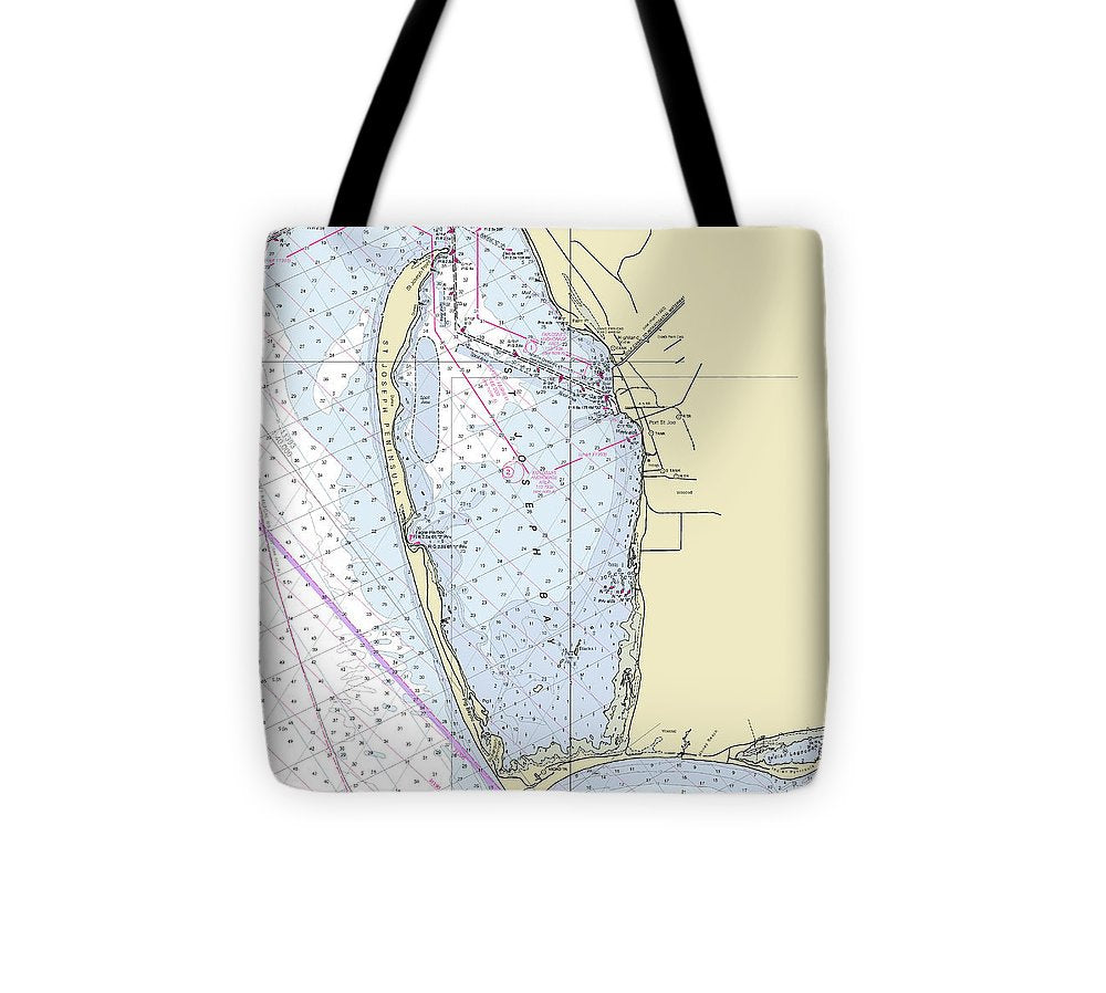 Cape San Blas Florida Nautical Chart Tote Bag