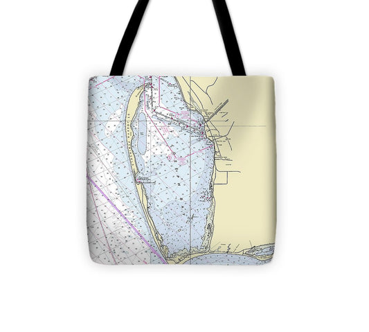 Cape San Blas Florida Nautical Chart Tote Bag